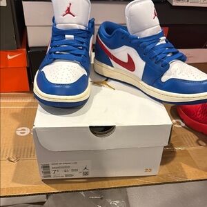 Nike Air Jordan 1 Low in Blue and Red